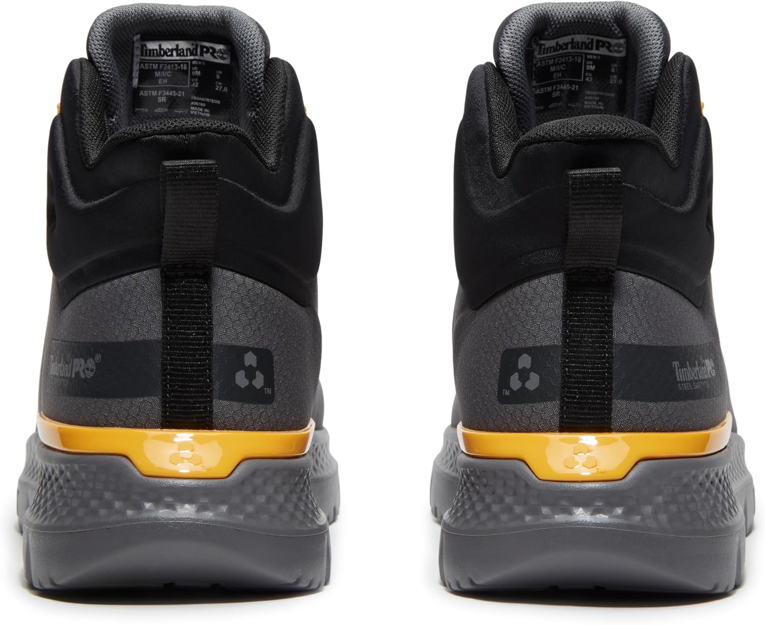 Timberland PRO мужские ботинки Intercept Mid Steel Safety Toe, Dark Grey/Yellow — фото 3