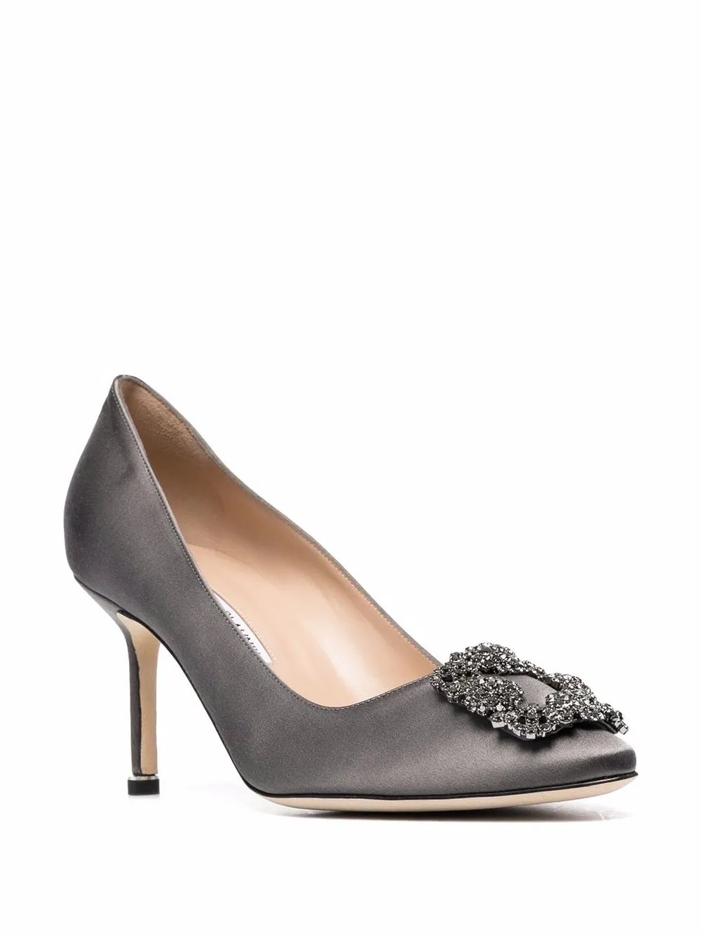 Декорированные туфли-лодочки Hangisi 80 Manolo Blahnik, серый — фото 2