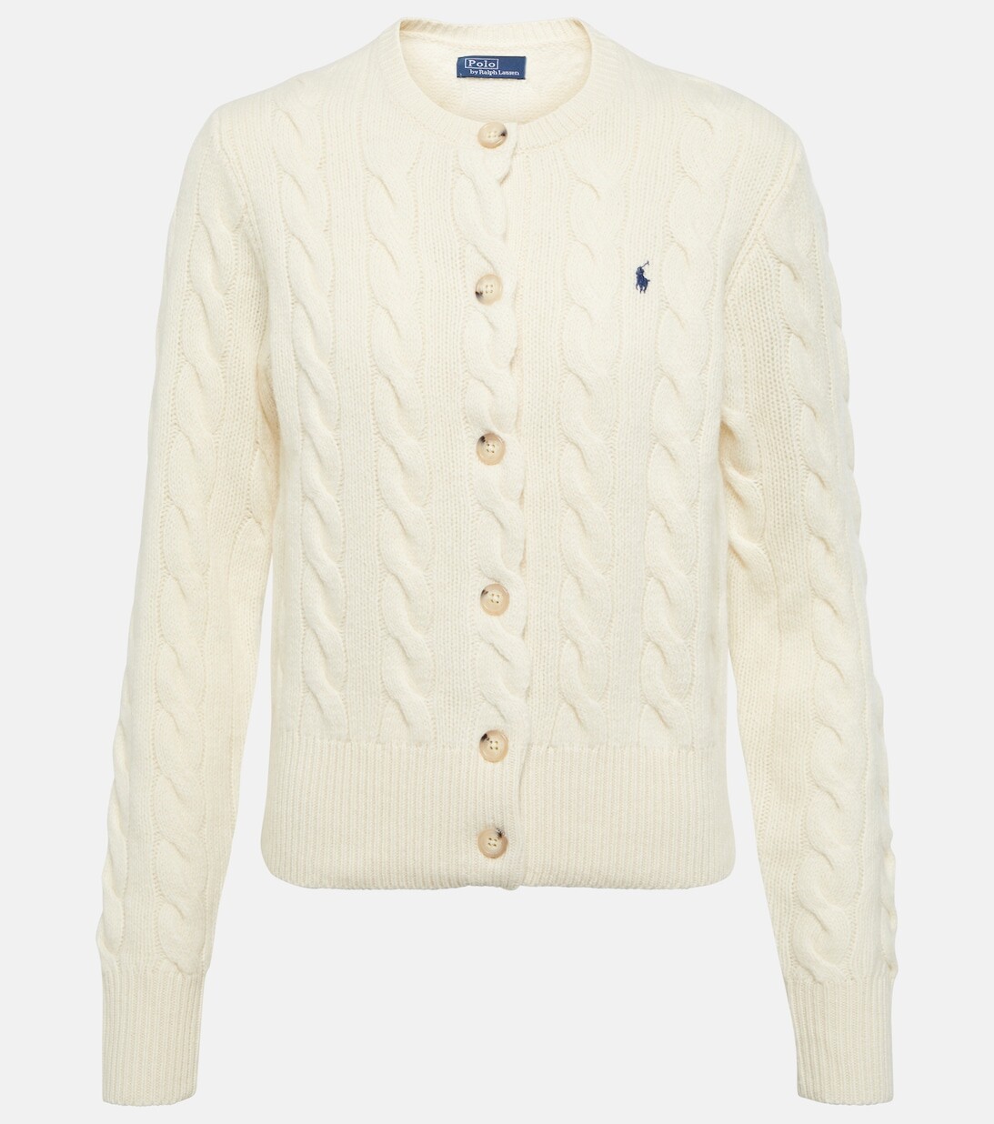 

Кардиган косой вязки из шерсти и кашемира POLO RALPH LAUREN, желтый