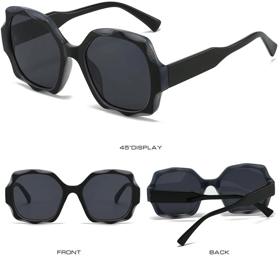 

Большие солнцезащитные очки для женщин, модные очки конфетных цветов, популярные женские очки с защитой от УФ-излучения UV400, унисекс TKKTLLT, Purple-gray