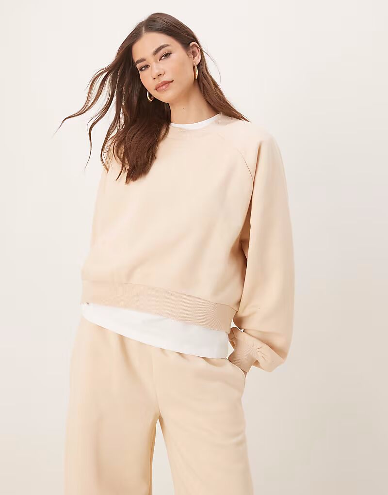 

Толстовка ASOS DESIGN с рукавами-фонариками, серо-коричневый цвет
