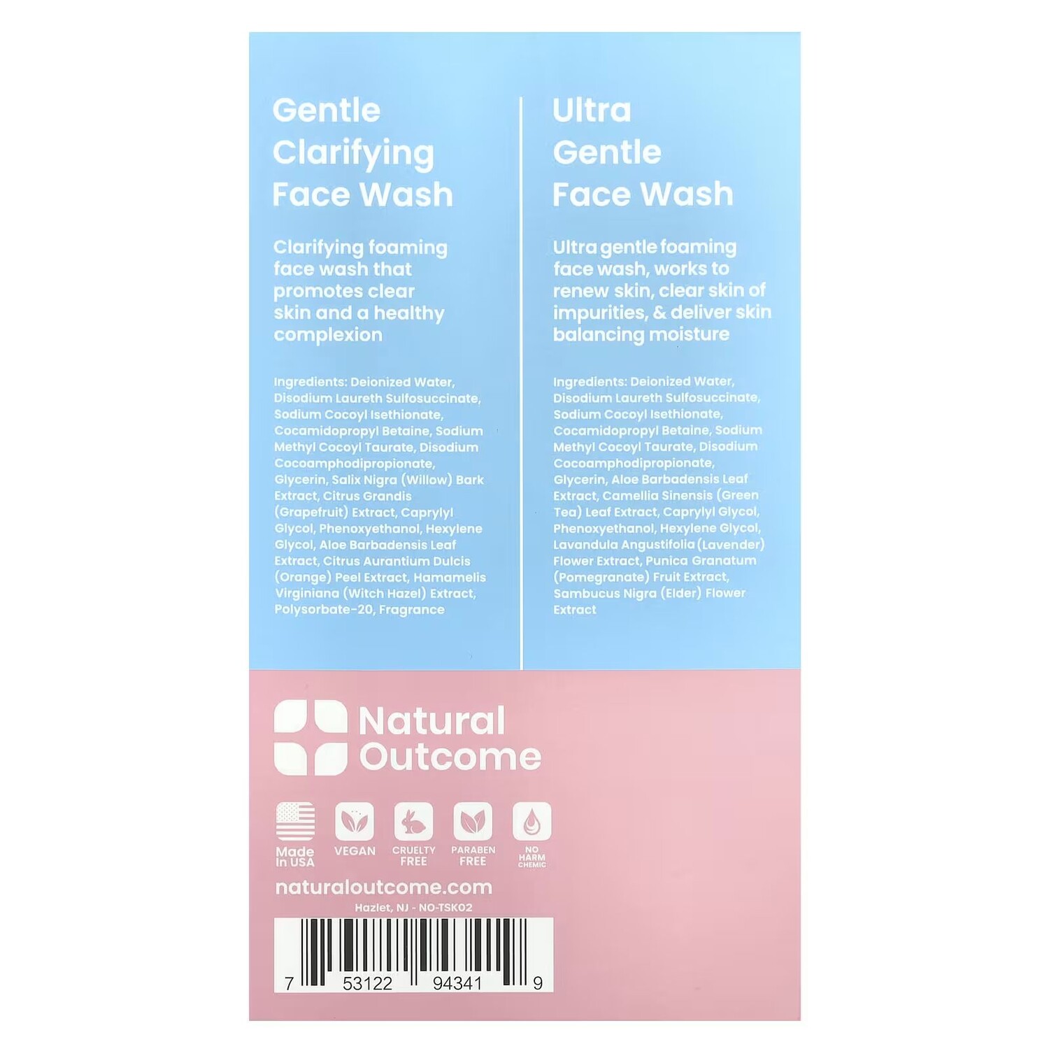 Набор Natural Outcome — Teen Skin, Дуэт для умывания лица, осветляющее средство для умывания, 1 набор, 5 унций каждый — фото 3