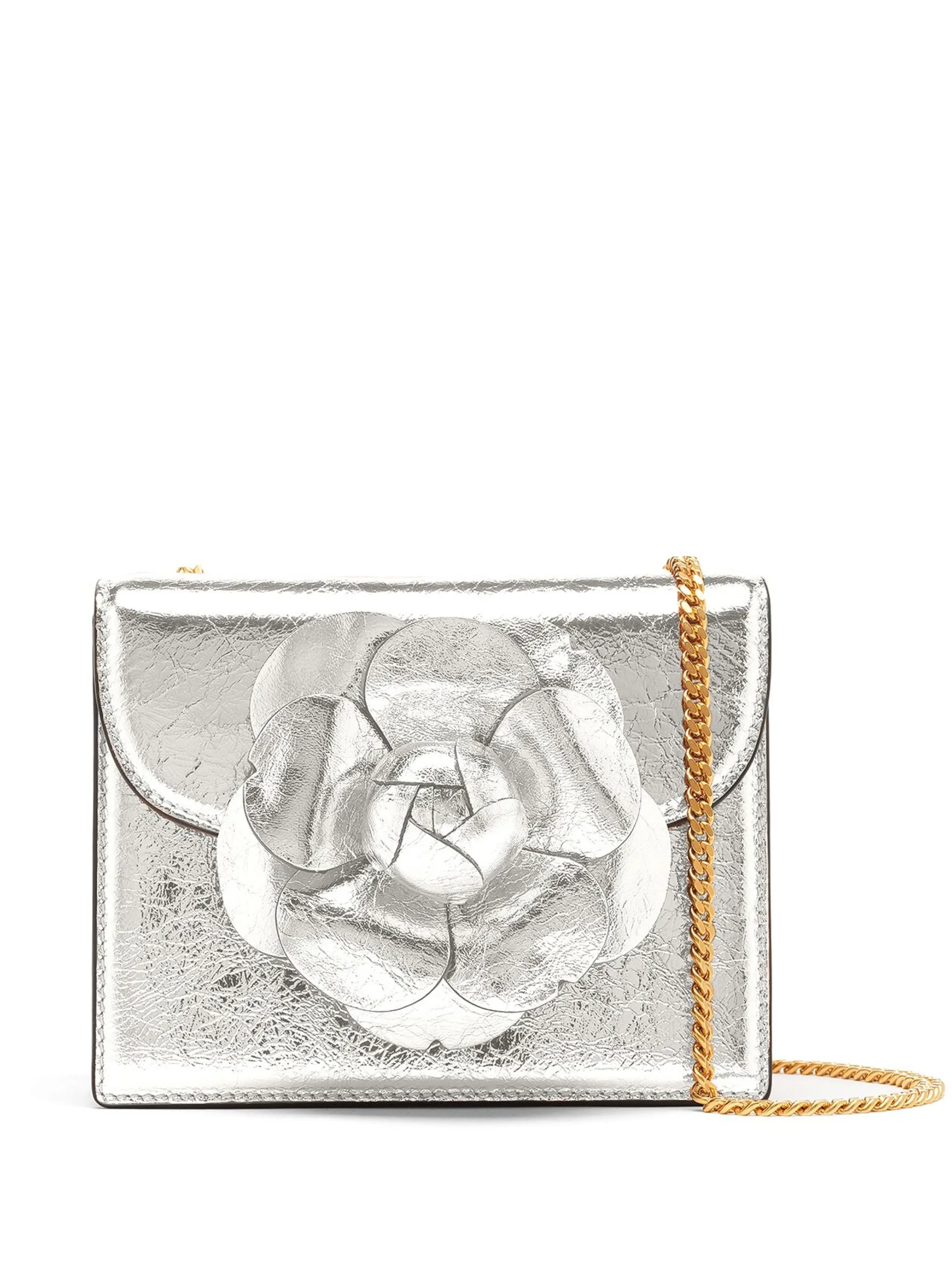 

Мини-сумка TRO с эффектом металлик Oscar De La Renta, серебристый