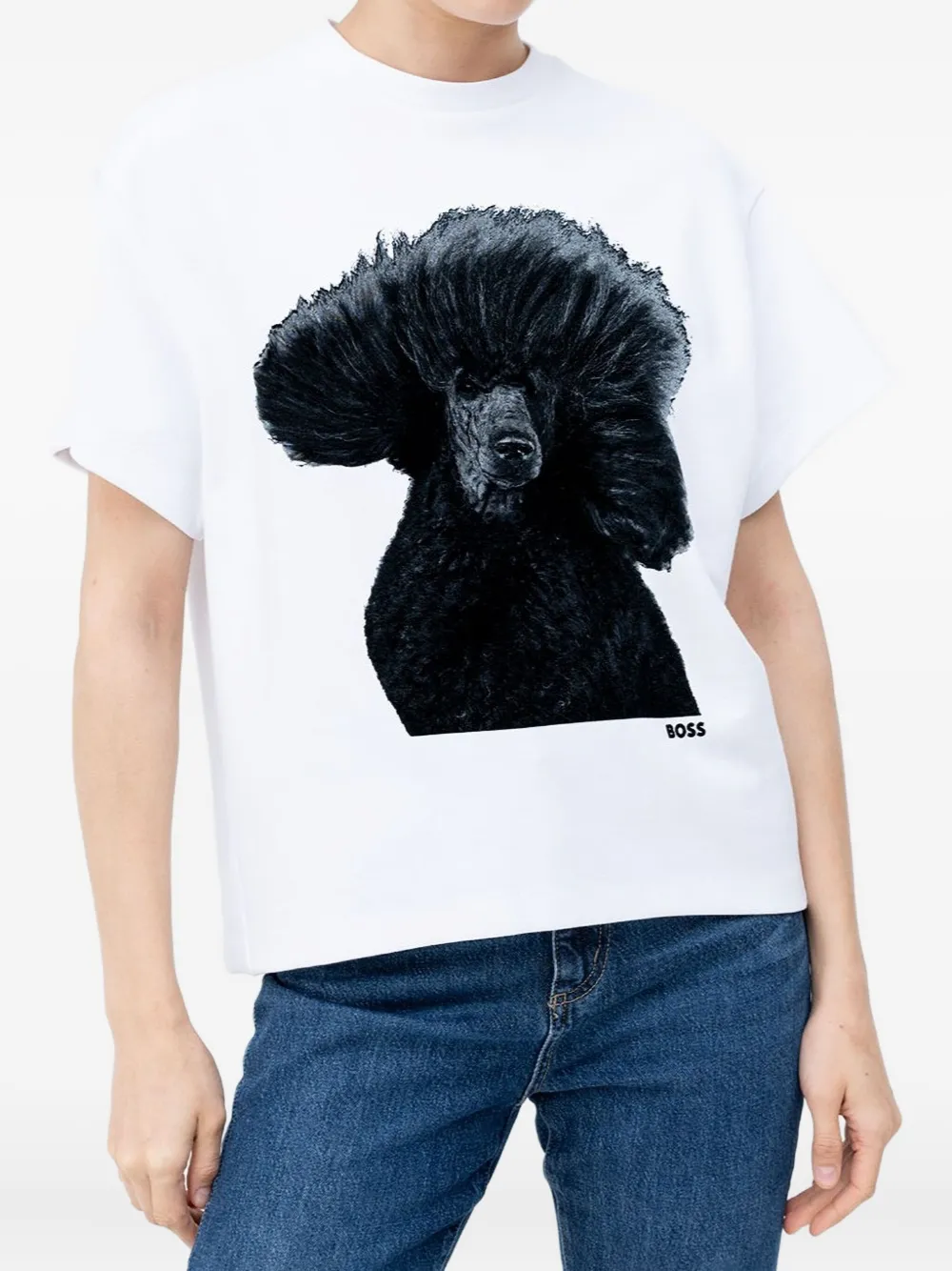 

Футболка с изображением пуделя Boss, белый