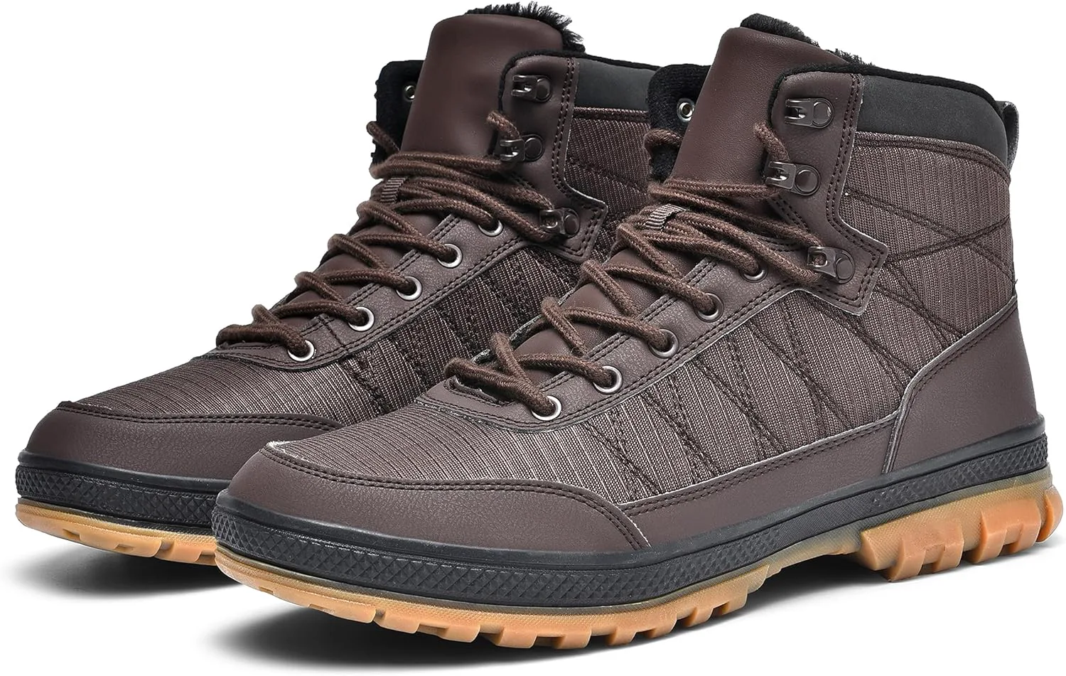 

Мужские зимние ботинки Wondamo, легкие, водонепроницаемые, с утеплителем и меховой подкладкой, противоскользящие, для холодной погоды, темно-коричневый