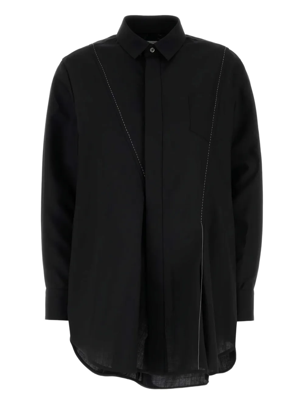 

Рубашка с контрастной строчкой SACAI, черный