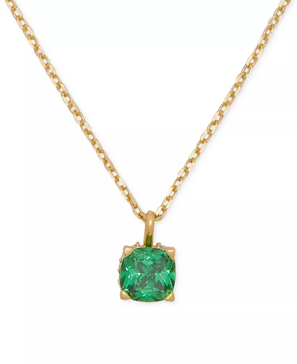 

Ожерелье с квадратным кулоном из кубического циркония, 16 дюймов + удлинитель 3 дюйма Kate Spade New York, green