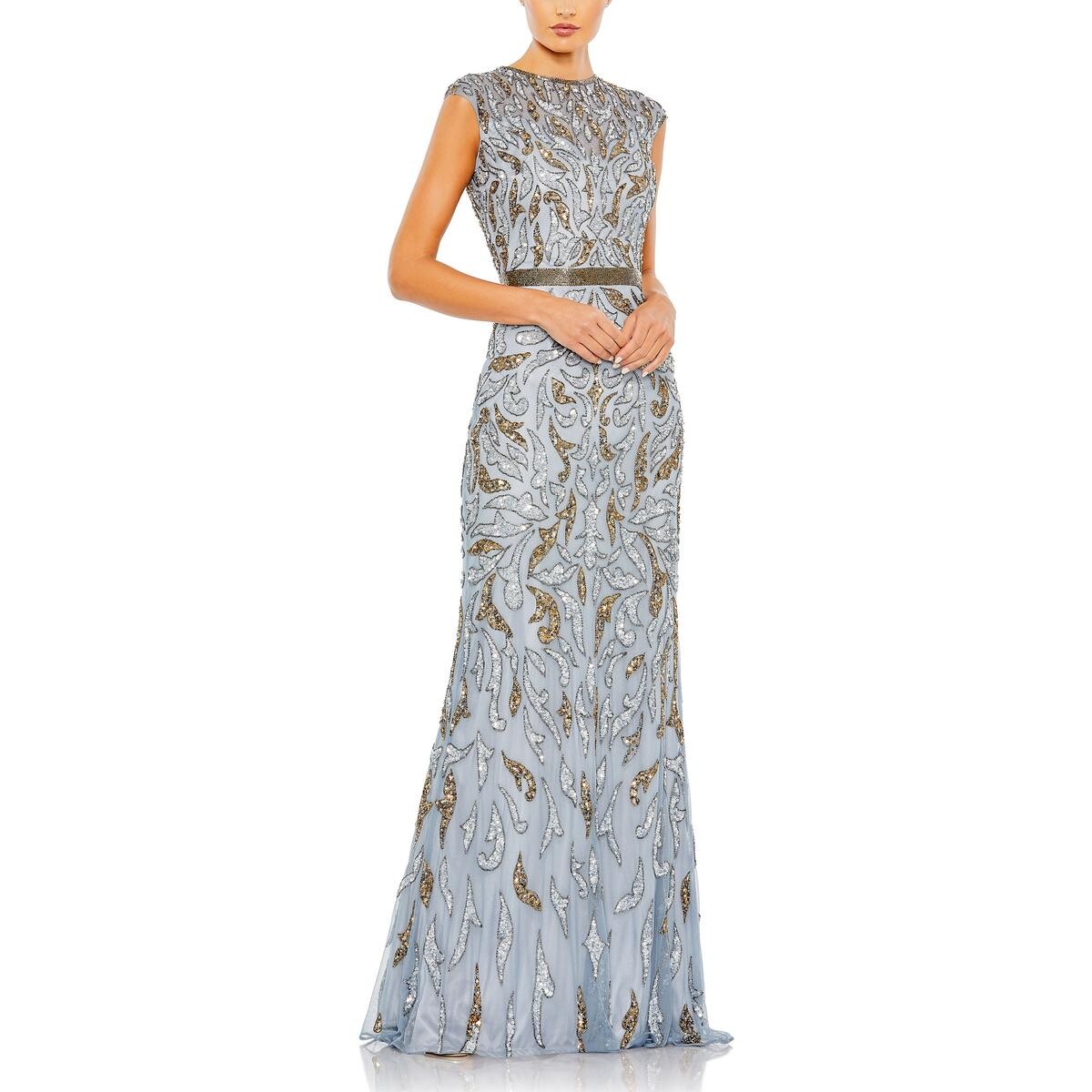 

Женское вечернее платье с украшением Mac Duggal, цвет Platinum Gold