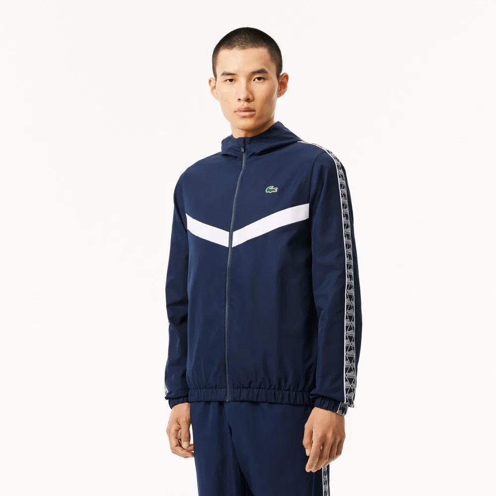 Мужская ветровка с монограммой тёмно-синяя от Lacoste
