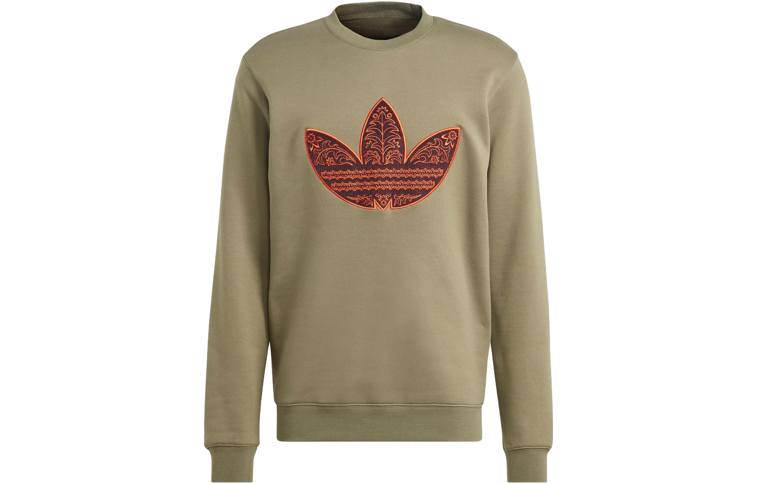 Adidas Originals Мужская толстовка Strata оливково-зеленого цвета с круглым вырезом, средней толщины, стандартного размера — фото 3