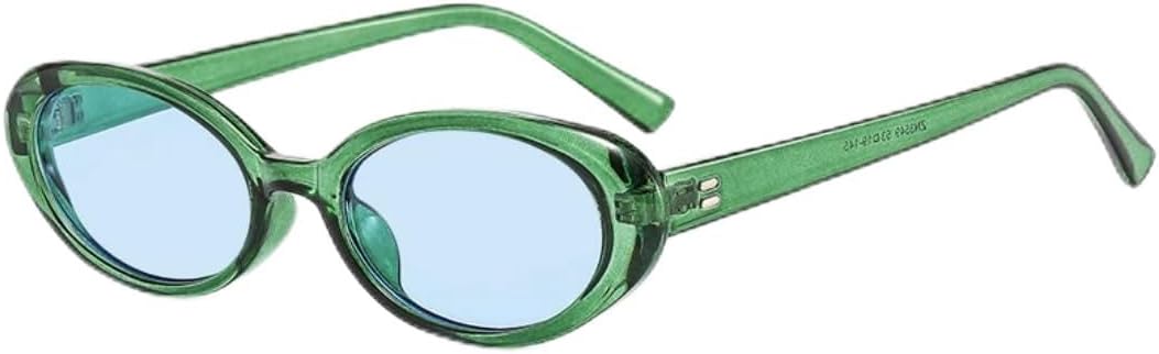 

Солнцезащитные очки с защитой UV400 | Маленькие овальные линзы конфетного цвета | для женщин и мужчин, для занятий спортом на открытом воздухе и вождения DSVIGF, Green Blue