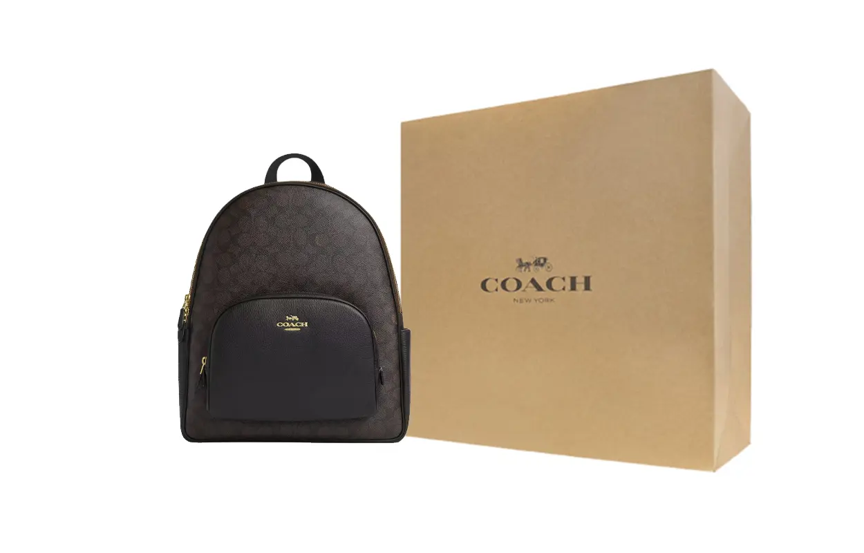 

COACH Рюкзак женский большой из искусственной кожи Court коричневый