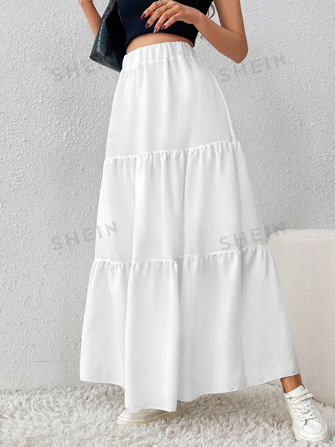 

Tall Женская многослойная юбка Shein, белый
