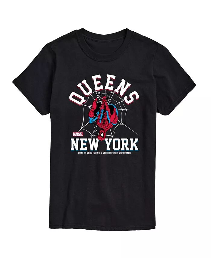 

Мужская футболка с коротким рукавом Spider-Man Queens New York AIRWAVES, черный