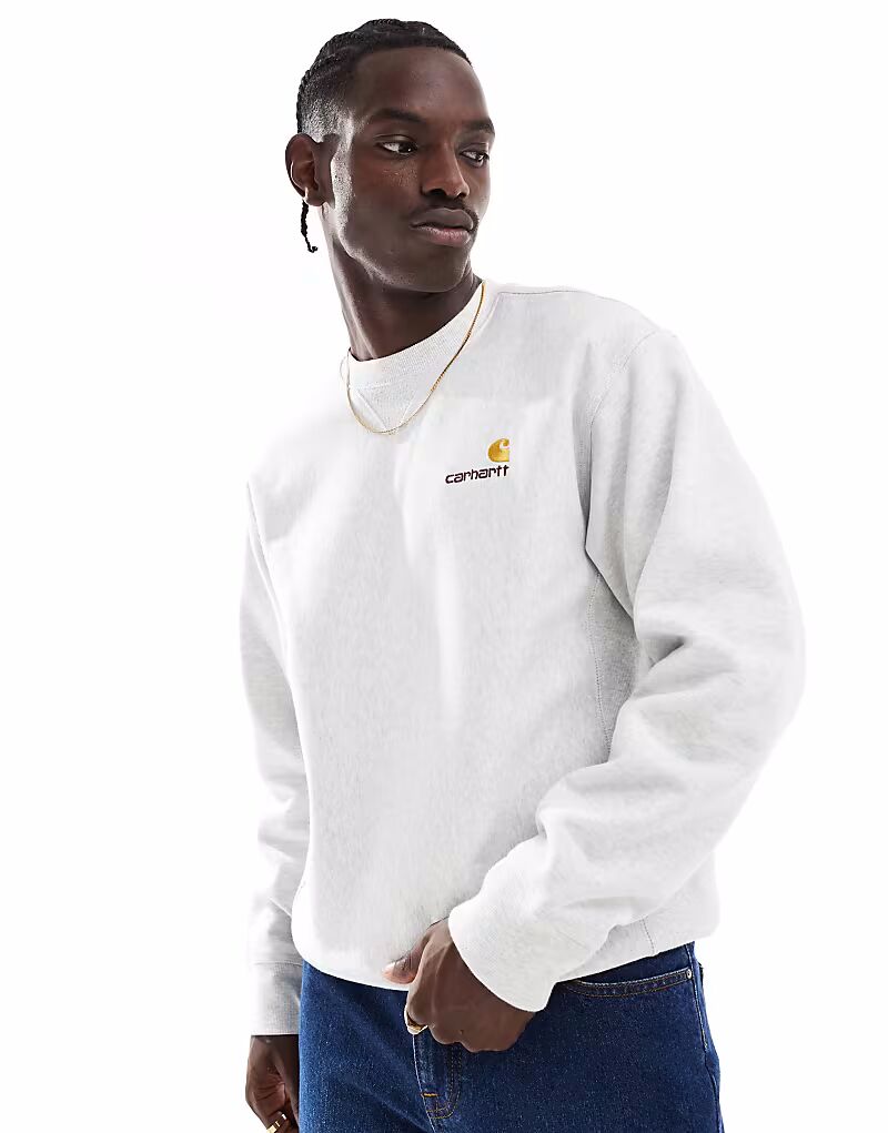 

Толстовка Carhartt WIP American Script серого цвета