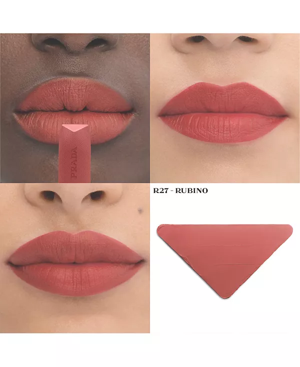 Однотонная гиперматовая нюдовая помада со сменной насадкой Prada Beauty, r27 - rubino — фото 2