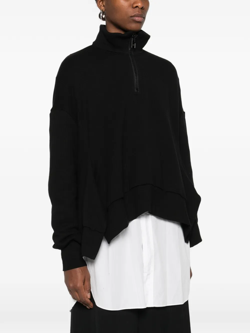 Асимметричный свитшот на молнии до половины Yohji Yamamoto, черный — фото 3
