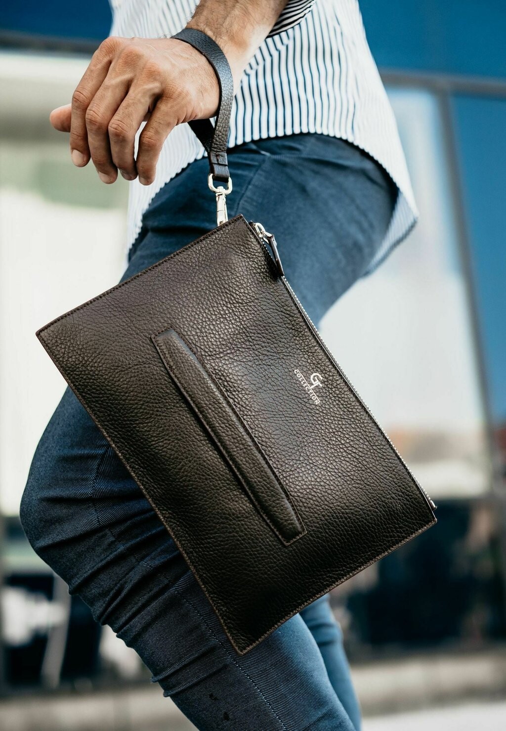 

Сумка GRAIN PURSE WITH HANDLE GT collection, цвет brown