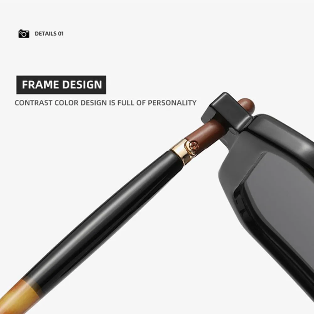 

Солнцезащитные очки для мужчин и женщин, модные, роскошные, в стиле ретро, ​​с двойной перемычкой, прозрачная оправа, защита от УФ-излучения UV400 TVTBBVV, Black Grey