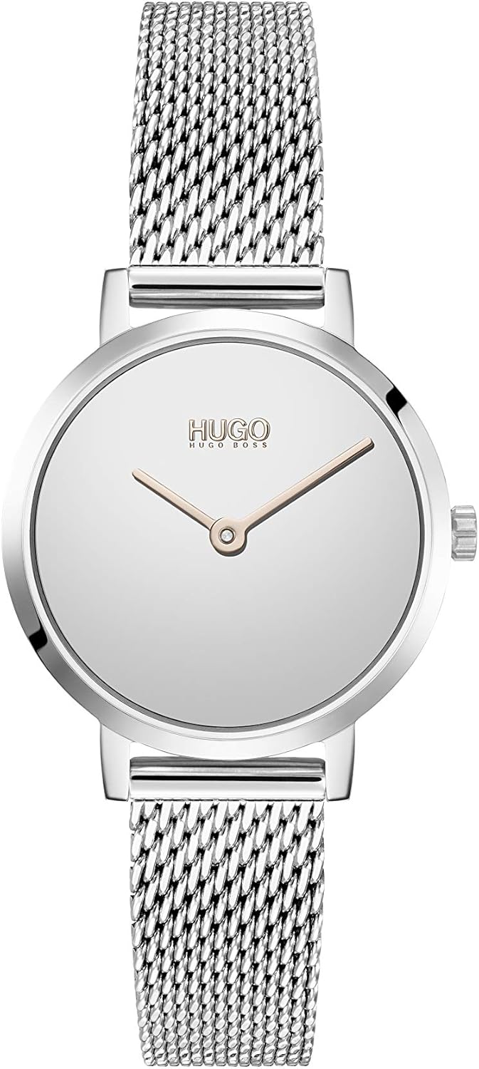 

HUGO #Cherish женские кварцевые часы на стальном и сетчатом браслете, Casual, цвет: Carnation (модель: 1540085), Silver