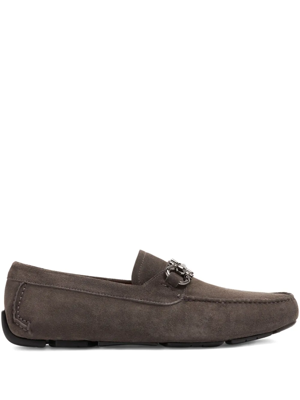 

Замшевые мокасины с деталями Gancini Ferragamo, коричневый