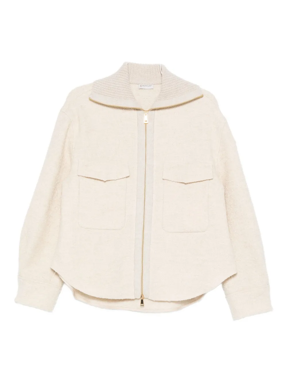 

Буклированная куртка на молнии Moncler, нейтральный