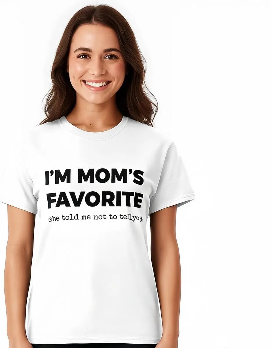 

Футболка Cotton Funny Moms Favorite Son Daughter I'm Mom's Favorite kosuarpok