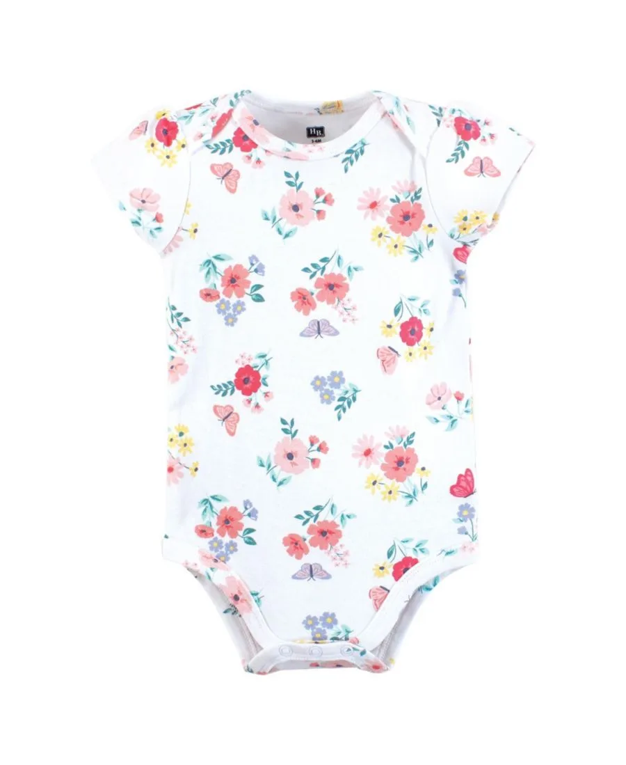Комплект из 3 мягких хлопковых боди на каждый день Hudson Baby, Butterfly Floral Tutu — фото 4