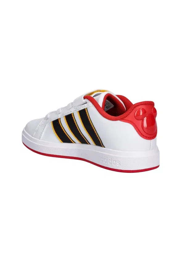 Кроссовки Adidas Performance Grand Court Mickey EL K Walking Trainers, белый с черным и золотым — фото 4