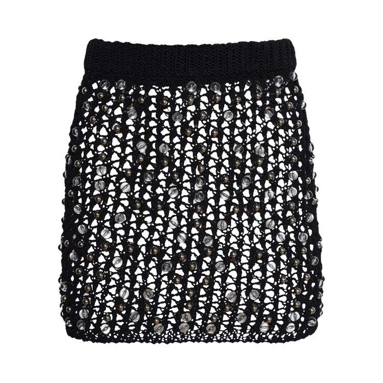 

Юбка Coperni Beaded Knitted Skirt 'Black', черный