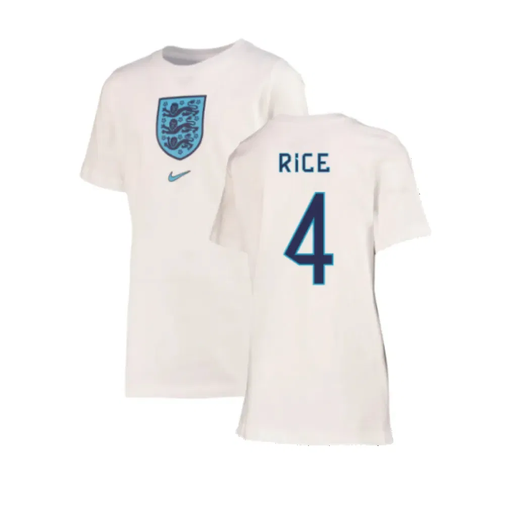 Футболка с принтом Деклана Райса Англия 2022-23 Nike England, белый