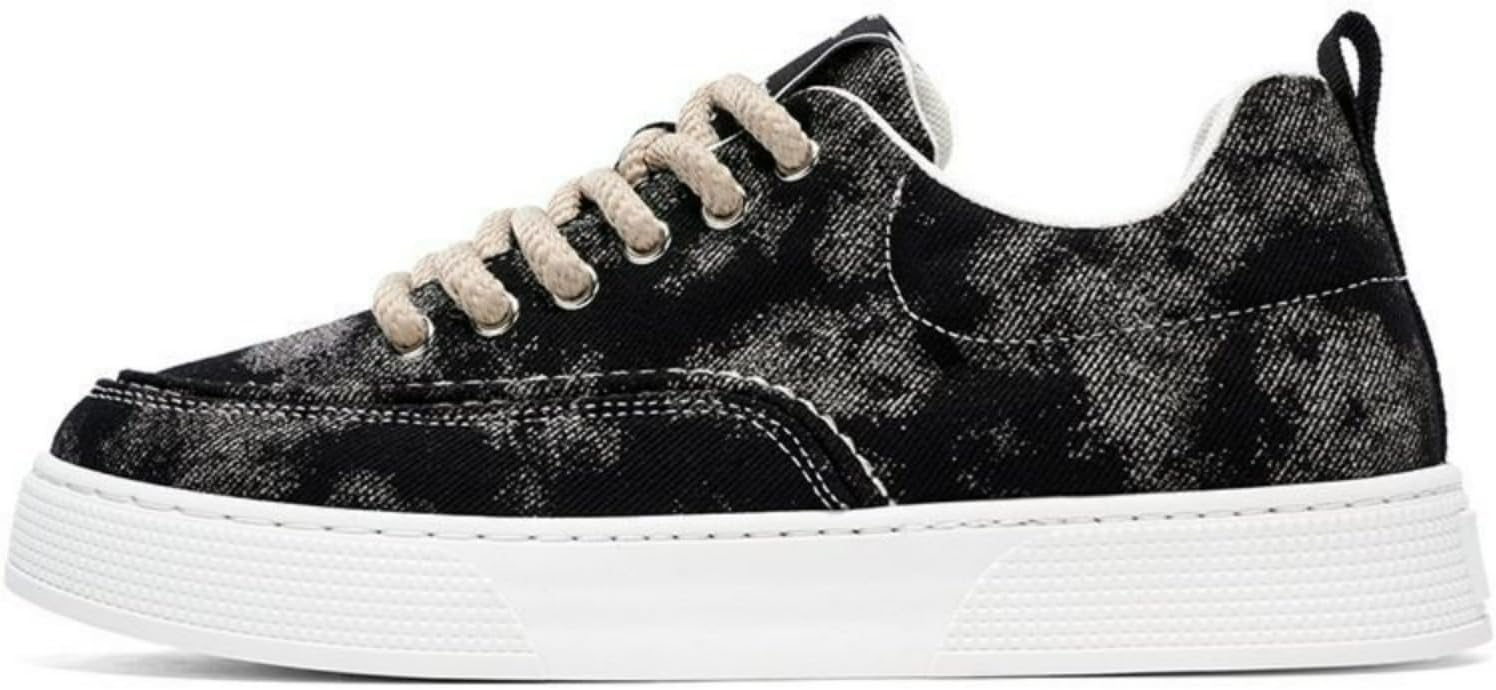 

Мужские ретро кеды из ткани для скейтборда с эффектом кислотной стирки и тай-дай, низкие повседневные модные кроссовки, стильные винтажные кроссовки Ctkvbmeoi, черный