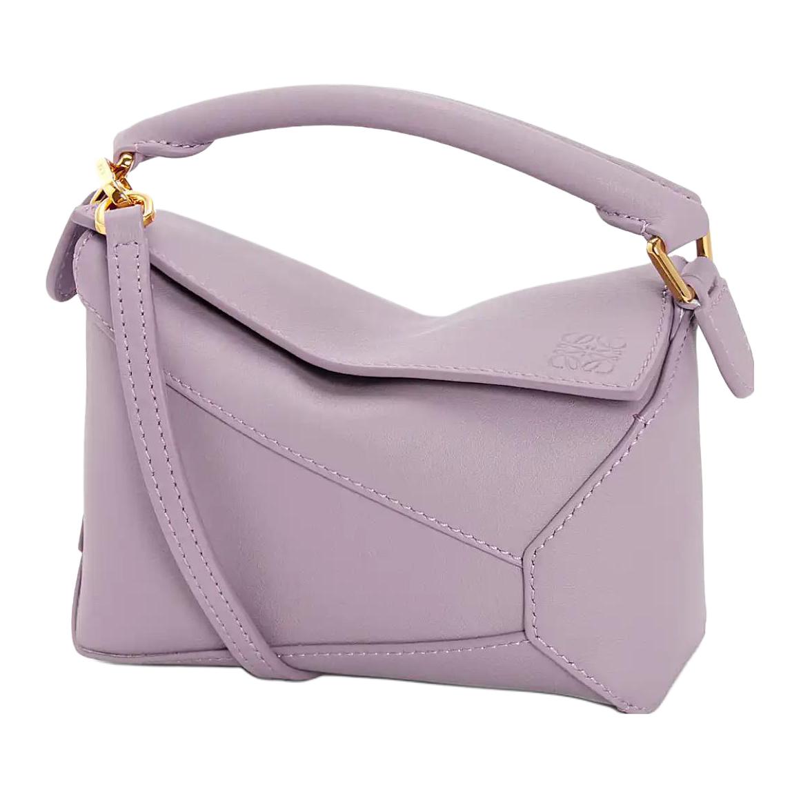 

LOEWE Пазл коровья кожаная сумка, плечевая сумка, кроссбоди мини женская фиолетовая