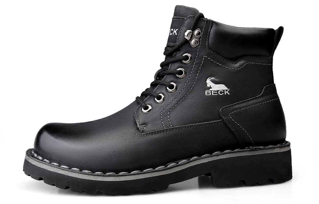 BECK Ботинки Martin Unisex, черные/желто-коричневые