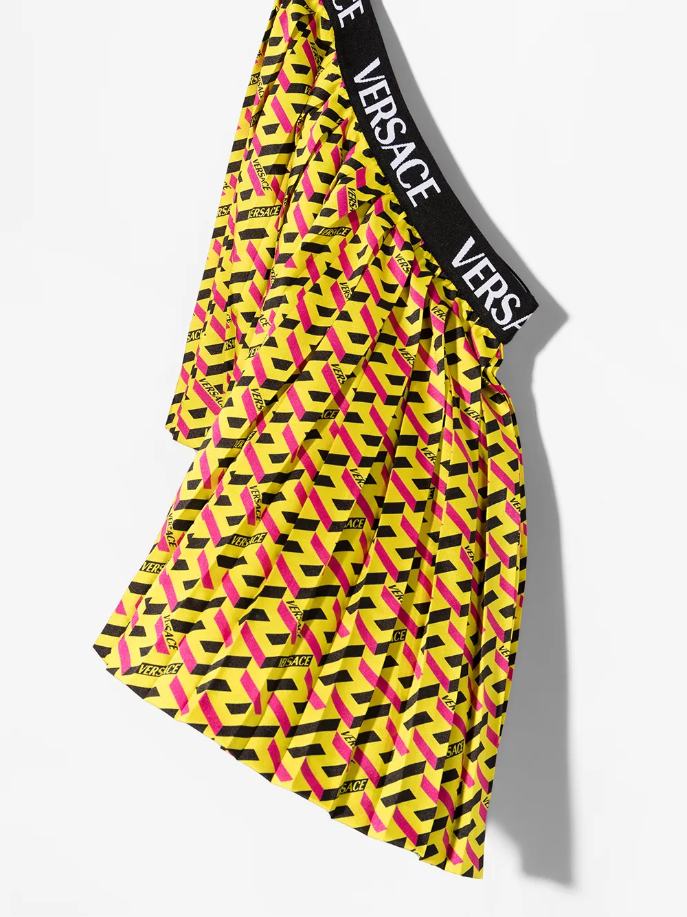 Плиссированная мини-юбка La Greca Versace Kids, желтый — фото 4