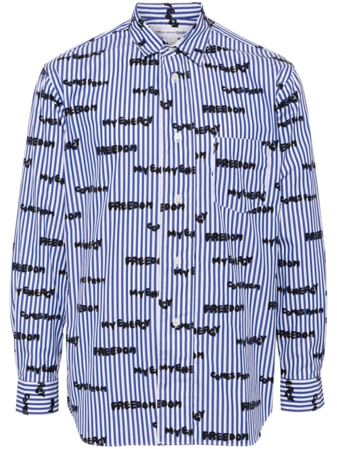 

Comme Des Garçons Shirt рубашка Freedom с принтом, синий
