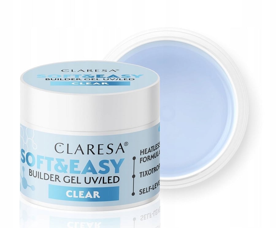 

Claresa Soft & Easy Nail Builder с тиксотропным прозрачным гелем 90 г Puderek