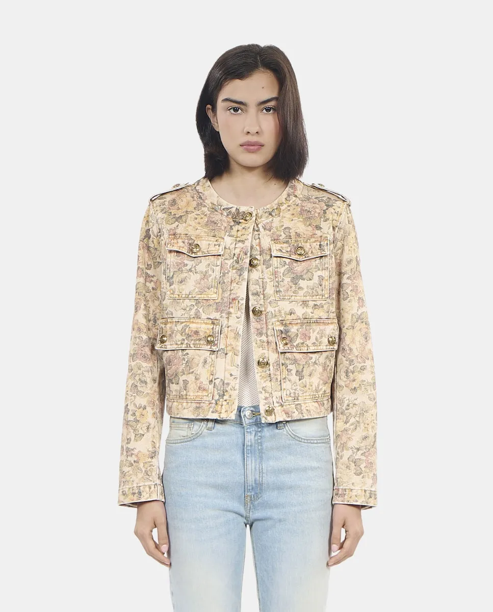 

Женская куртка с цветочным принтом и металлическими пуговицами The Kooples, бежевый