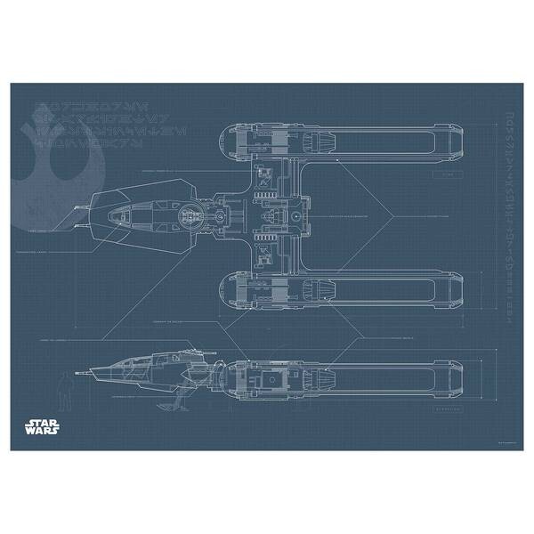 

Фреска Komar Star Wars EP9 Blueprint Y-Wing, черный