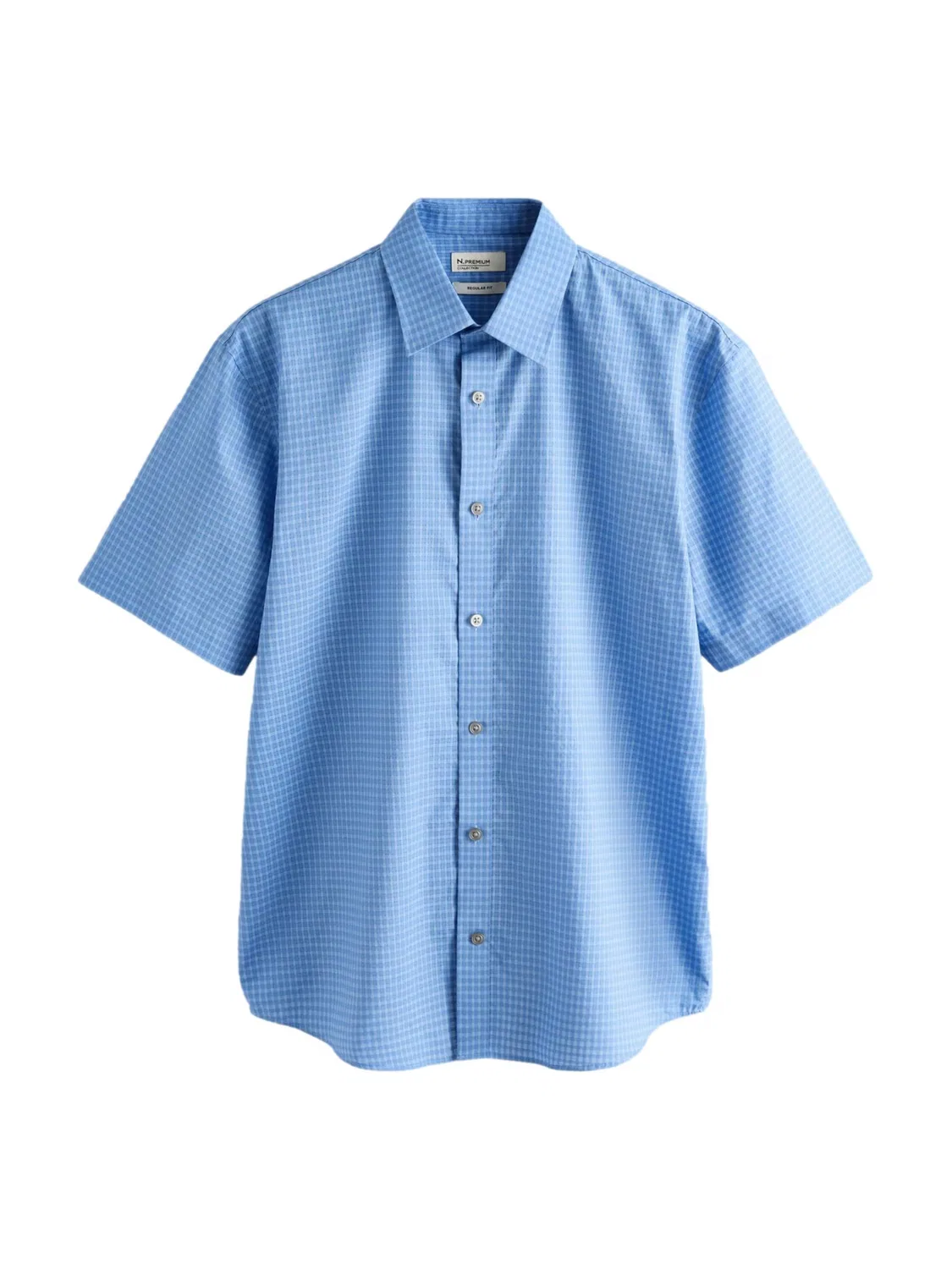 Рубашка на пуговицах стандартного кроя 'N. Premium' Next, Blue/Light Blue