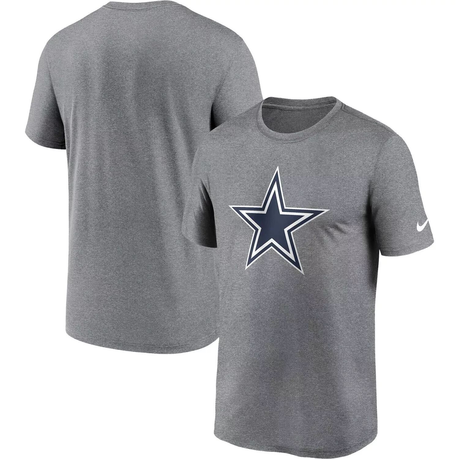 Мужская футболка Nike Heather Charcoal Dallas Cowboys Legend Logo Performance — фото 4