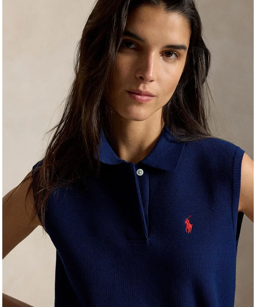 Женский свитер без рукавов с ребристым воротником Polo Ralph Lauren, Eastside Royal — фото 3