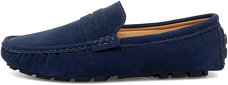 Лоферы мужские, синие, Suede Vamp Penny Driving Loafers, Blue SayfuR — фото 2