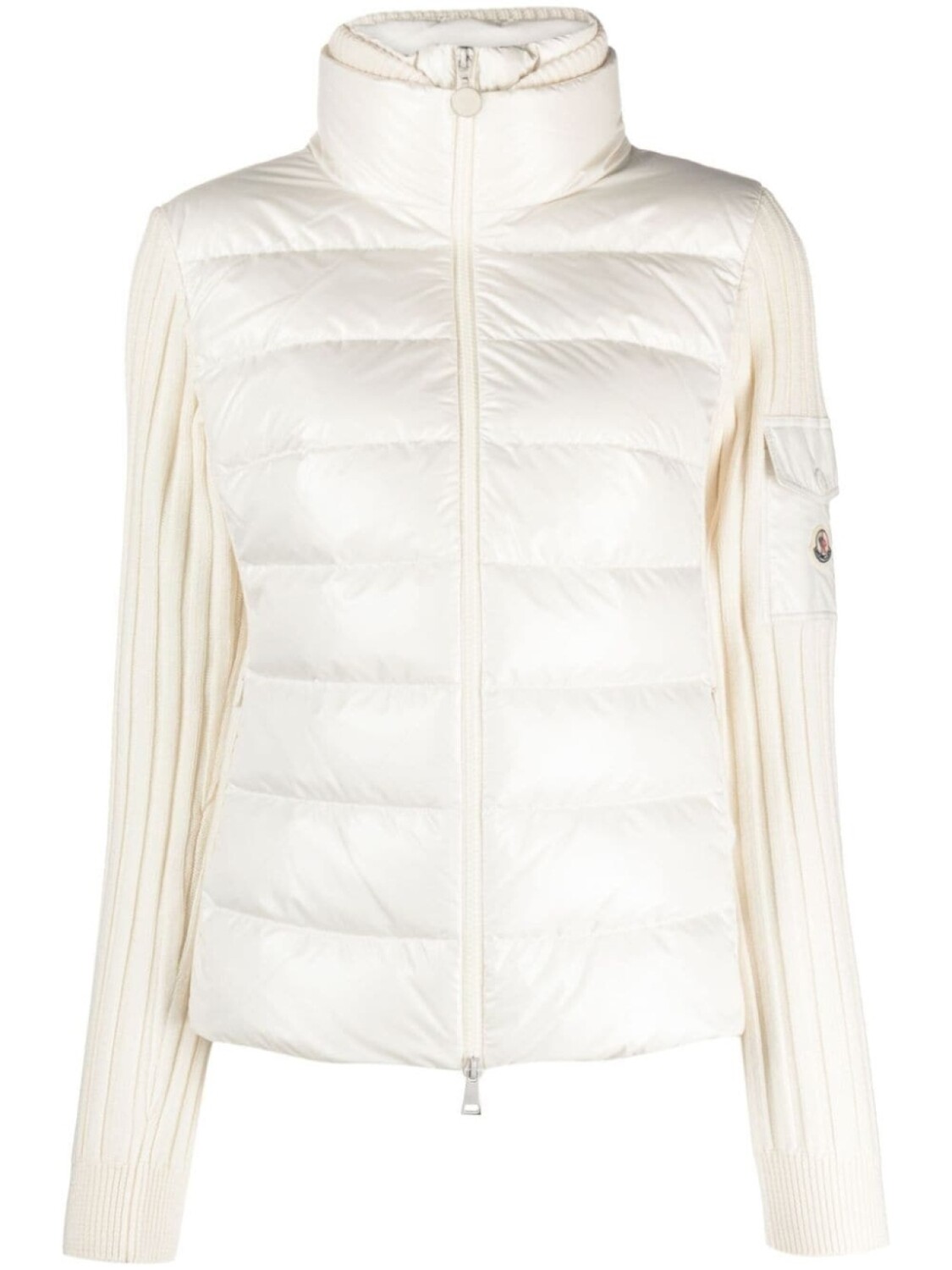 

Moncler пуховик с нашивкой-логотипом, белый