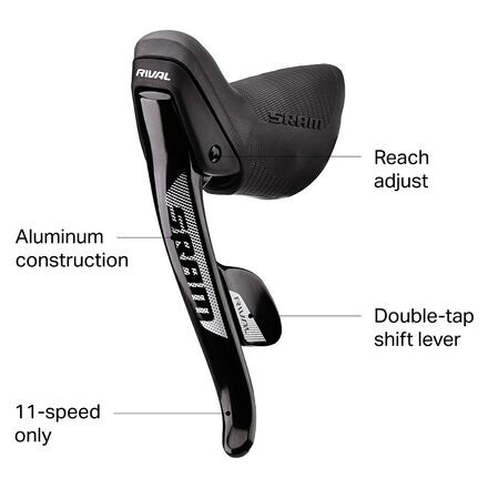 

11-скоростные манетки Rival 22 ZeroLoss SRAM, черный