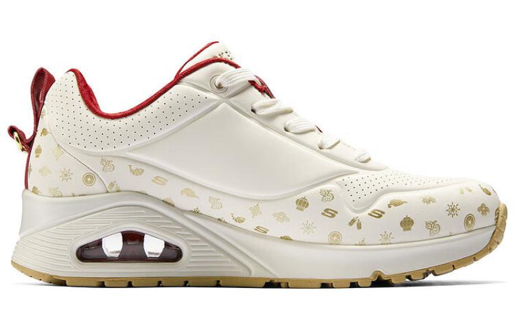 Skechers Женские белые и красные повседневные туфли Uno дышащие легкие прочные на низком каблуке бело-красные, цвет White Red — фото 2