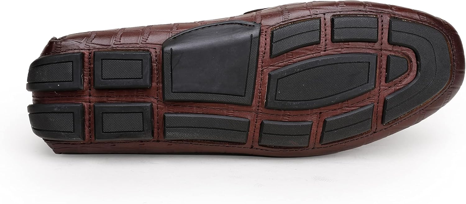 Мужские мокасины Classic Drive Slip On, кожаные повседневные туфли для мужчин, пенни-лоферы, классические туфли Generic, винный — фото 3