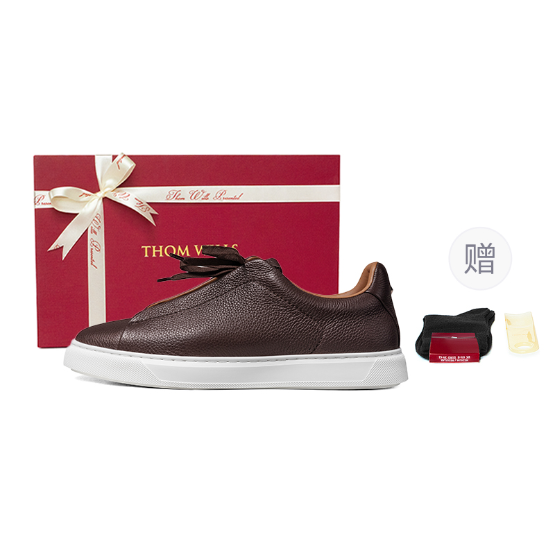 

Модные универсальные белые кроссовки низкие скейтерские мужские THOM WILLS, [Box]коричневый G873 (with Shoe Horn/Socks)