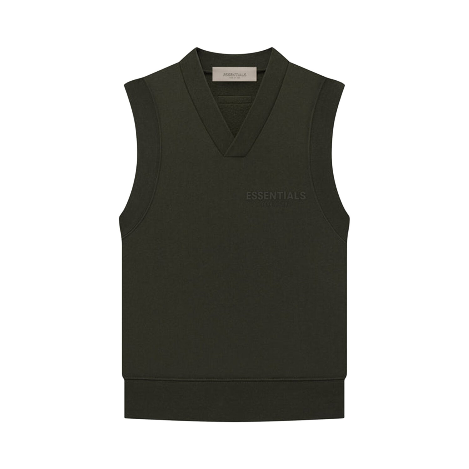

Пуловер с V-образным вырезом Fear of God Essentials, цвет Off Black