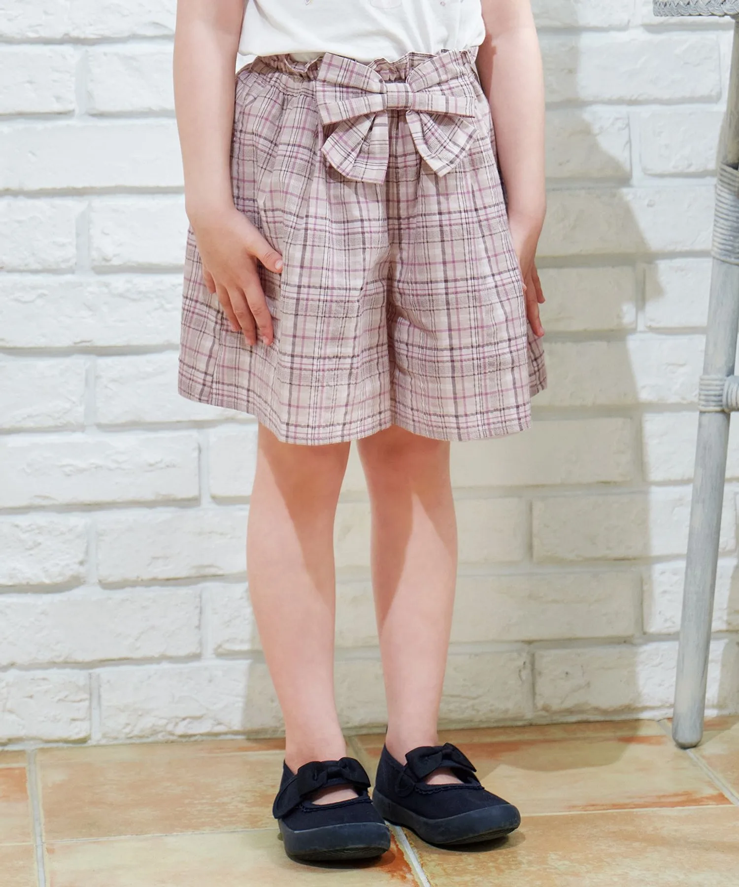 Детские шорты клетчатые с рюшами ANY Check Shorts коричневые